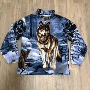 Wolf Print Teddy Jacket